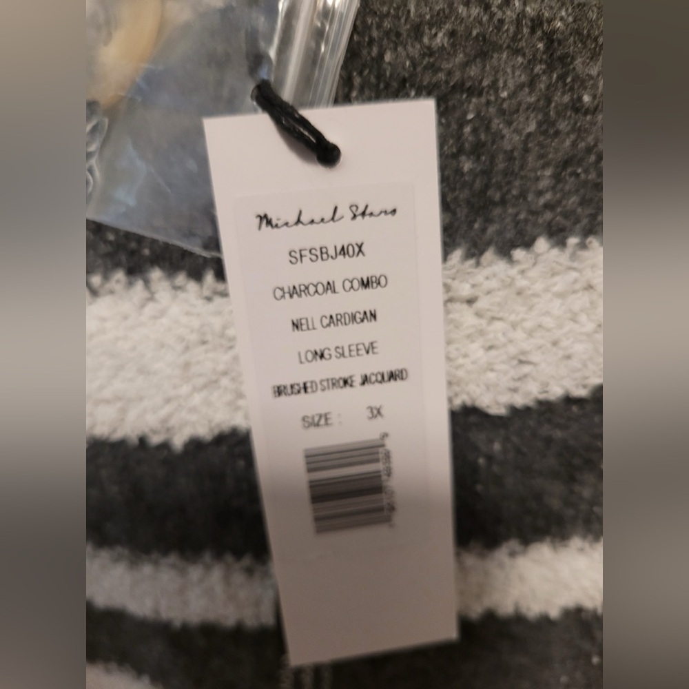 MICHAEL STARS Nell Cardigan In Charcoal Combo NWT 3x - Picture 5 of 7